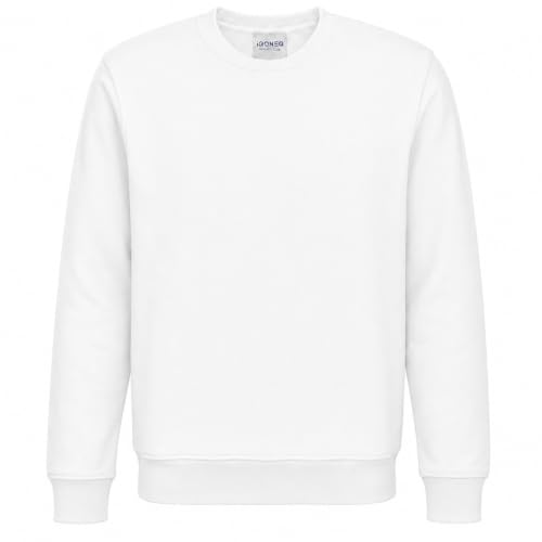 Image of Mad Ink Plain Classic Crewneck Sweatshirt Jumper Top (M, White)
