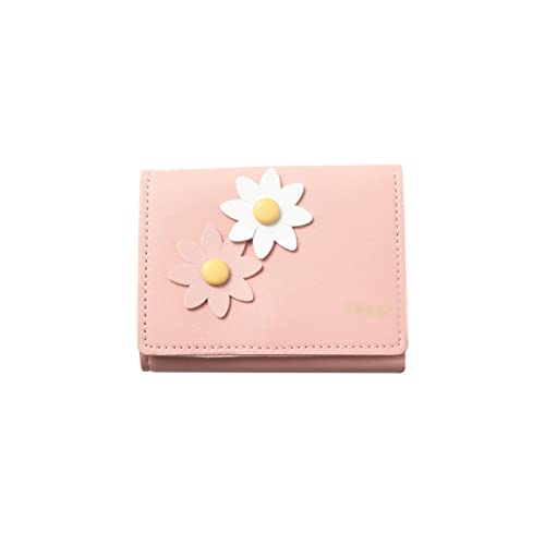 Womens wallet Female Lady Style Student Simple Small Flower Japanese Folding Card Bag Wallet Coin Purse Money Bag