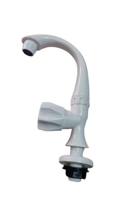 ORIISON Glossy PVC Swan Neck Tap for Kitchen/Bathroom Wash Basins/faucets (Big Neck, White)-image-20