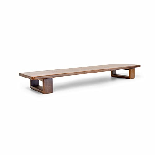 QRQ Monitor de Madera de Madera, Utilizada for el Trabajo de Oficina, Puede soportar 100 Libras, la Parte Inferior Puede Poner Suministros de Oficina, organizadores de Escritorio. (Size : 80cm)