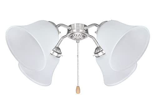 Image of Aspen Creative 23026-4A Transitional Style Replacement Bell Shaped Frosted Glass Shade, 2-1 /8 inch Fitter Size, 4-3 /4 inch Height x 5-3 /8 inch Diameter, 4 Pack