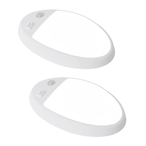 Lucere Facon 2Pack 12V DC RV Interior Light with PIR Motion Sensor & 3-Way Switch - Small Oval...