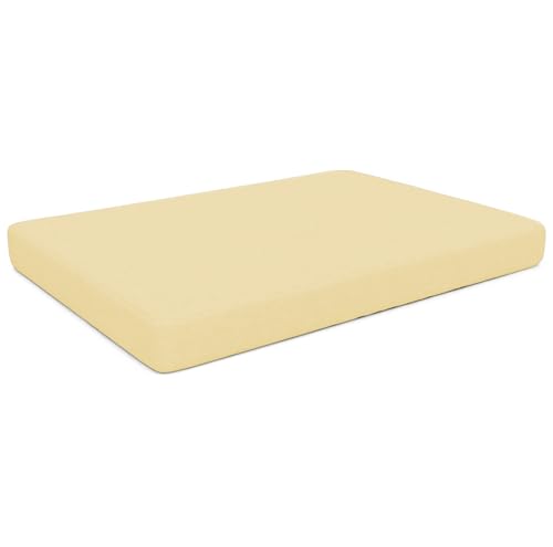 POKAR Coussin pour Palettes Euro Imperméable - 1x Assise 120cm x 80cm x 15cm, en Mousse Formée à Froid, Très Confortable, Canapé de Jardin, sans Palette, Beige