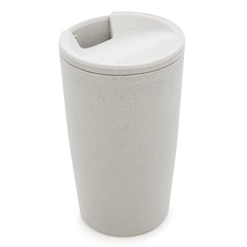 Copo Térmico de Bambu e PP Parede Dupla com Tampa Branco 500ml - Lyor