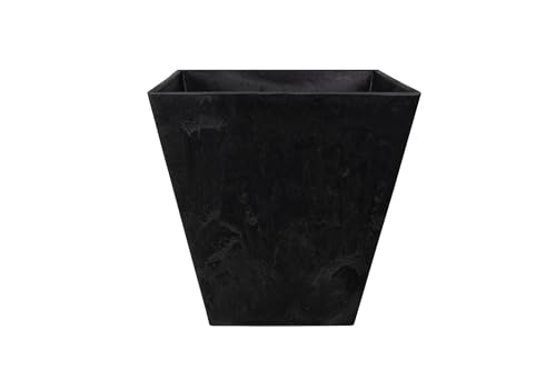 Artstone TrendLine Blumentopf Ella schwarz 35 x 35 cm Pflanztopf mit Drainage Pflanzkübel