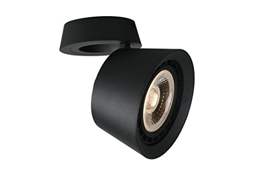 Budbuddy 12W Focos de Techo LED Regulable Lámpara de Techo LED Orientables Foco LED Interior Techo Negro Plafón Focos Redondo Moderno Focos Superficie Portalámparas ES111 Cover