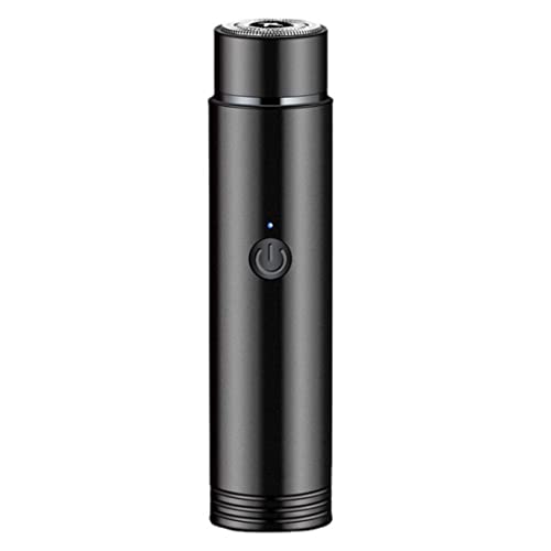 Afeitadora eléctrica portátil, mini afeitadora eléctrica para hombres, maquinilla de afeitar recargable por USB portátil, uso en seco y húmedo, rotativa para viajes, negro, para hombres