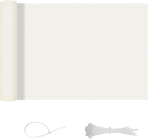 LOVE STORY Brise Vue pour Balcon 90x300cm,Cache Vue Opaque Imperméable avec Protection Anti-UV,Pare-Soleil Extérieur Jardin et Terrasse,avec Serre-câbles...