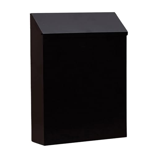 QAUUCP Vintage Classic Mail Box Wall Mounted Mailbox Modern Drop Box Newspaper Holder Box Decorative Letter Box Outdoor Porch Home Office Bathroom for Home Office & Business(Black)