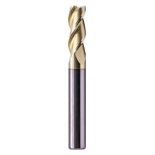 Image of 5 /16 inch 3 Flute Solid Carbide Square End Mill, ZrN Coated for Aluminum | 37 Helix, 5 /16 inch Cutting Dia, 5 /16 inch Shank Dia, 13 /16 inch Length of Cut, 2-1 /2 inch Overall Length, for Milling Aluminum and Copper