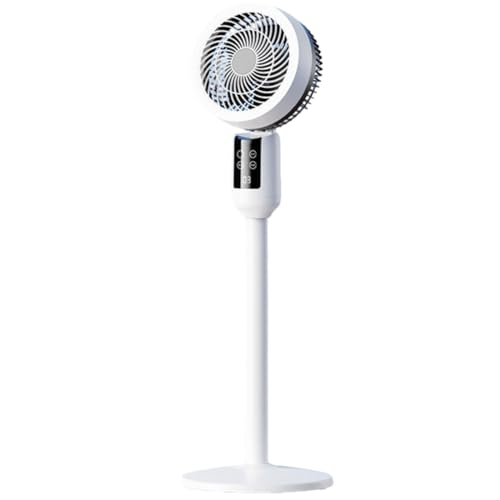 Ventilador de Pie Silencioso para Dormitorio Flujo de Aire 27m 38dB Oscilación 90° Motor DC 3 Velocidades 3 Modos Altura Temporizador 12H Inclinación 60° Ventilador de Enfriamiento para Oficina