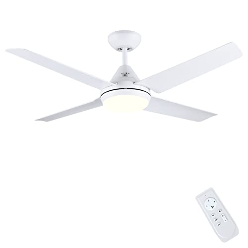 Newday Ventilador de Techo con Luz Blanco, 122CM Ventilador de Techo con...