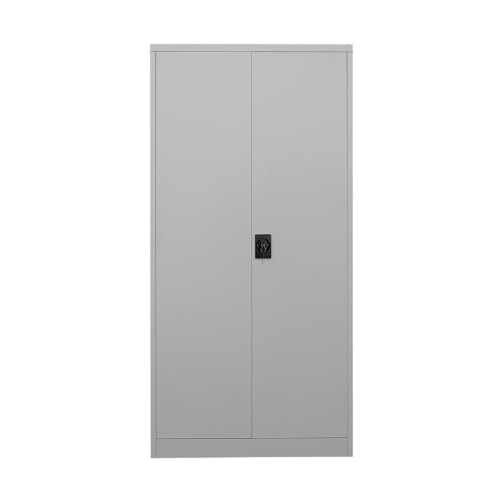 BISLEY Flügeltürenschrank Toolless, 4 lackierte Fachböden, H 1850 x B 900 x T 400, zur werkzeuglosen Selbstmontage, 5 OH, Farbe lichtgrau