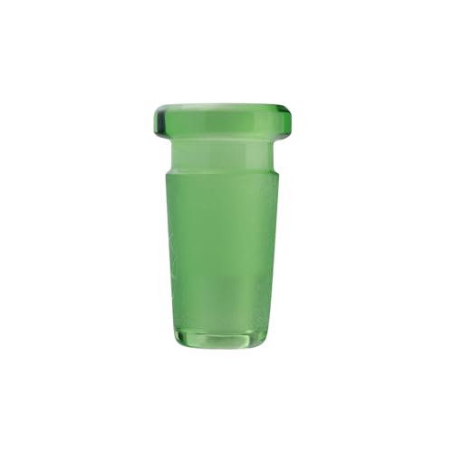 Image of Terporium Borosilicate Glass Reduction Adapter (Single) | Laboratory Glassware Connector | 14mm Male to 10mm Female Scientific Glass Adapter Lab Glassware | Green