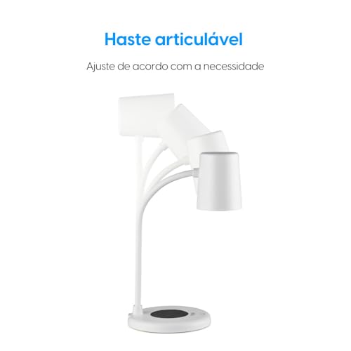 Luminária de Mesa Lumi Play Preta -  Caixa de Som Bluetooth  Carregador Sem Fio