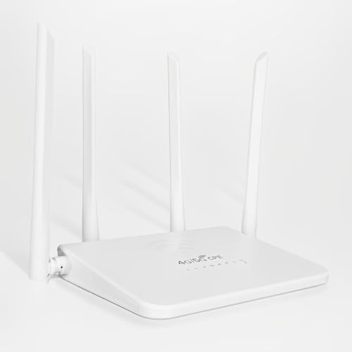 LICAEVEY Unlocked 4G LTE Wireless Router with SIM Card Slot - 300Mbps WiFi Hotspot for Asia, 4X 5dBi Antennas, Mobile Hotspot for 20 Devices (CPE R103) (US Plugs)