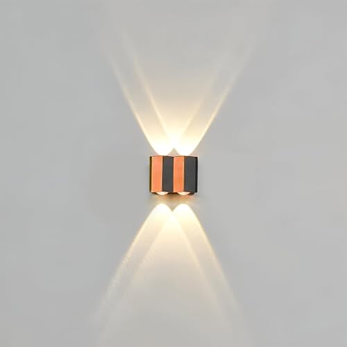 Image of GIGAWATTS 4W LED UP /Down Wall Light BIS Approved 2 Way Exterior Aluminium Body Hut Shape COB Lamp Sconce Fixture for Bedroom Living Room Hall Balcony (Warm White, Pack of 1)