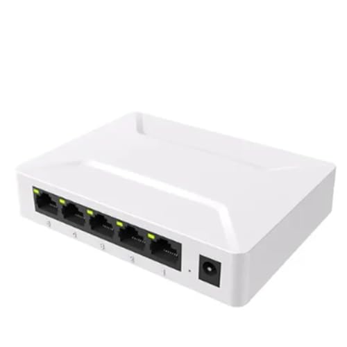 Ycagrain Conmutador de red 5 puertos 100/1000 Mbps Gigabit red Ethernet switch adaptador RJ45 Ethernet switch LAN Hub enchufe UE fácil instalación