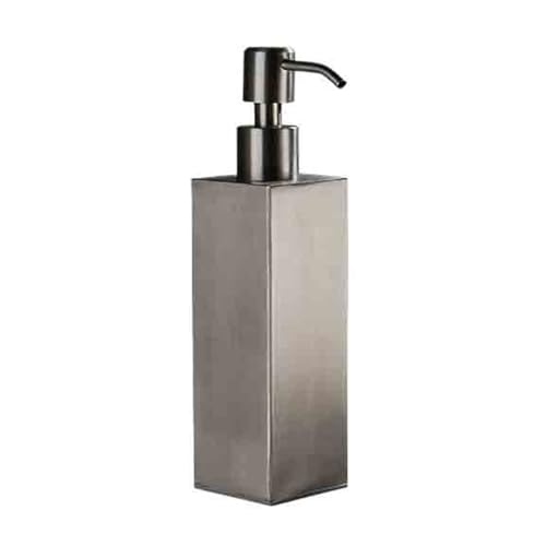 GEK208130 Dosificador de jabón Dispensador de jabón cúbico de Acero Inoxidable for baño, Botella de loción Individual, Cuadrada, Negra y Plateada Dispensador jabon baño(Silver)