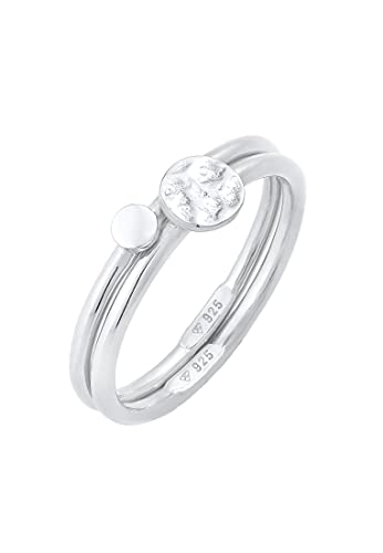 Bagues empilables duo cercle Elli en argent plaqué or pour votre style quotidien