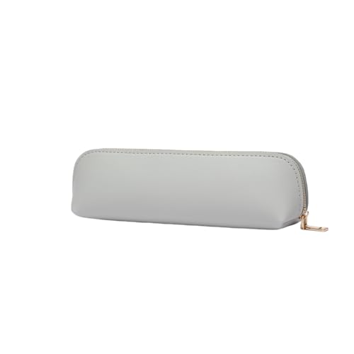 Image of Pencil Case Small Pencil Pouch Slim (Gray, Faux Leather)