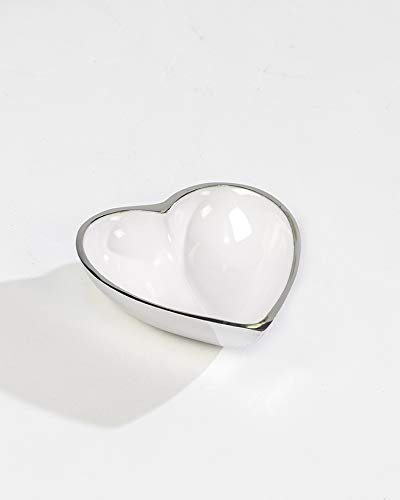 Tigers on the Loose Recycled Aluminium Heart Bowl White, for Snacks, Sweets, dips, Trinkets