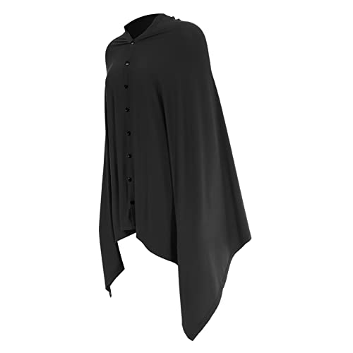 Couverture d'allaitement boutons ajustables en coton noir respirant Mikikit