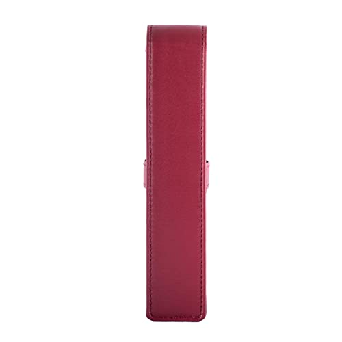 Image of DiLoro Leather Single Pen Case Pencil Pouch Holder for One Fountain Ballpoint Rollerball Pen and Pencil (Red)
