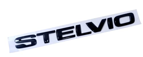 SCRITTA STEMMA ALFA ROMEO STELVIO NERO LUCIDO ORIGINALE POSTERIORE logo SIGLA FREGIO