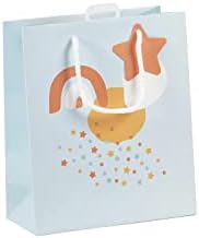Clairefontaine - Ref 28785-3C - Medium-Sized Gift Wrap Bag for Presents (Single Bag) - 21.5 x 10.2 x 25.3cm in Size, 210gsm Material - Heroes of my Childhood Blue Design