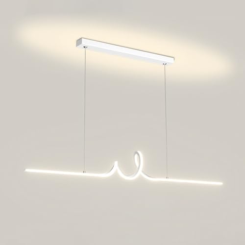 Lustre suspension LED moderne en métal ultra-mince et silicone haute finition