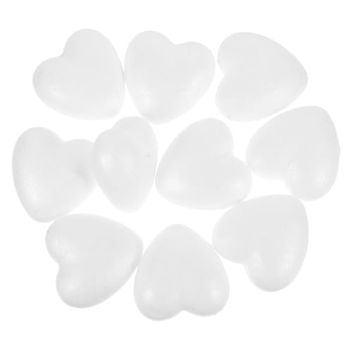 HORIALENCE Boules De Polystyrène De Cœur 6 Cm 10 Pièces Blanc Artisanat Loisirs Créatifs Décoration Mariage Saint-Valentin
