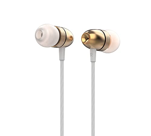 Image of Betron ELR50 Headphones Earphones Wired with Noise Isolating in-Ear Earbuds, Gold