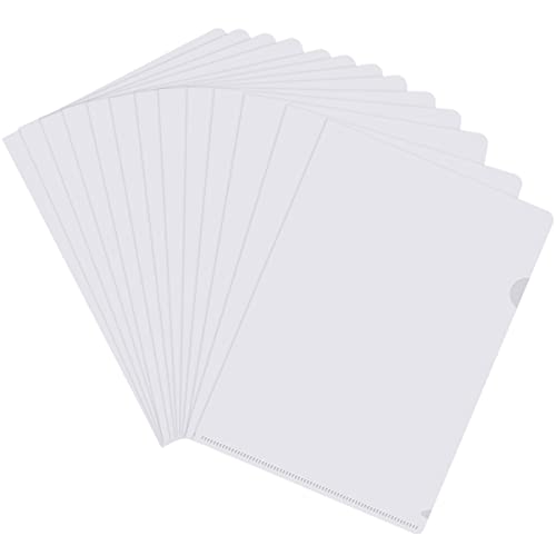 30pcs Carteras de Plástico A4, A4 Cut Flush Folders Carpetas, Bolsas de Documentos de Plástico A4, Vistoso Carpetas de Documentos Portafolios de Plástico A4 Para Oficina Escolar (Transparente)