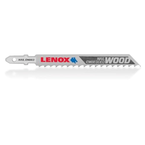 LENOX Tools 1991407 T-Shank General Purpose Jig Saw Blade, 4-Inch X 3/8-Inch 6 TPI, 5-Pack