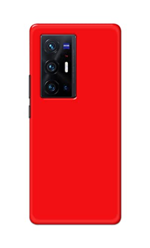 Image of Printed Hard Back Cover Case for Vivo X70 Pro Plus | Vivo X70 Pro+ Back Cover (Plain Red) -1803