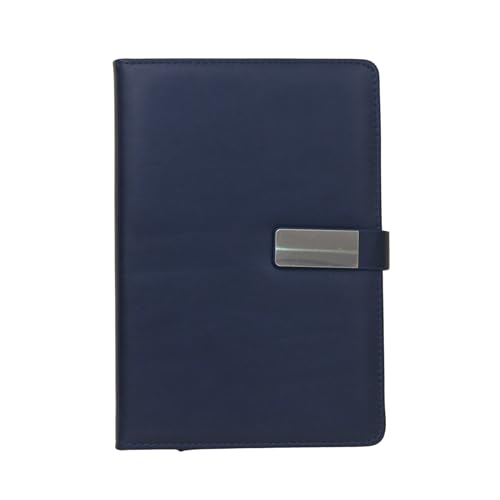Image of A5 Leather Diary for Men & Women | Premium Refillable Ring Binder Notebook with 192 Ruled Pages | Magnetic Closure Office Diary, Planner, Personal Journal & Writing Notebook (Navy Blue)