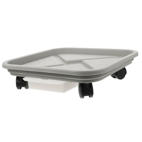 SUPVOX Plateau à Plantes Mobile avec roulettes pour Jardinière, Support Carré 32,7 Cm Capacité 60 Kg, Bac d'eau Intégré, Usage Intérieur et Extérieur, Support Stable en Plastique et Acier Inoxydable
