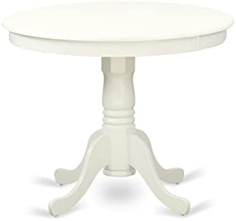 East West Furniture Room ANT-LWH-TP Wooden Dining Table Round Tabletop and 36 x 29.5-Linen White Finish