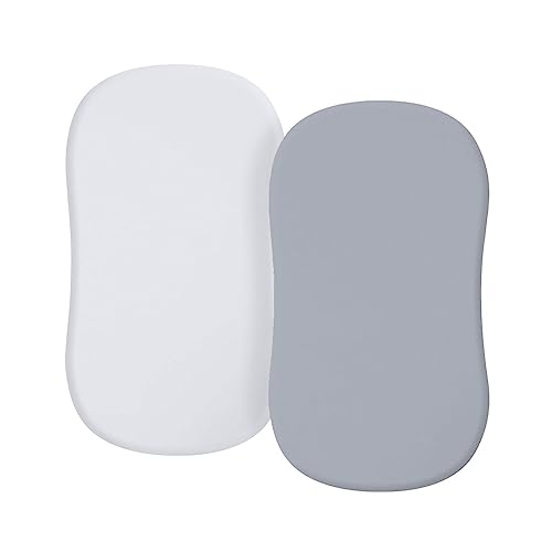 2 sábanas bajeras ajustables para moisés recién nacido, cambiador, sólidas, transpirables, para cuna, colchón