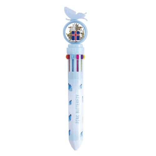 Stylo emblème national Islande multicolore, le cadeau idéal pour amateurs de fournitures scolaires