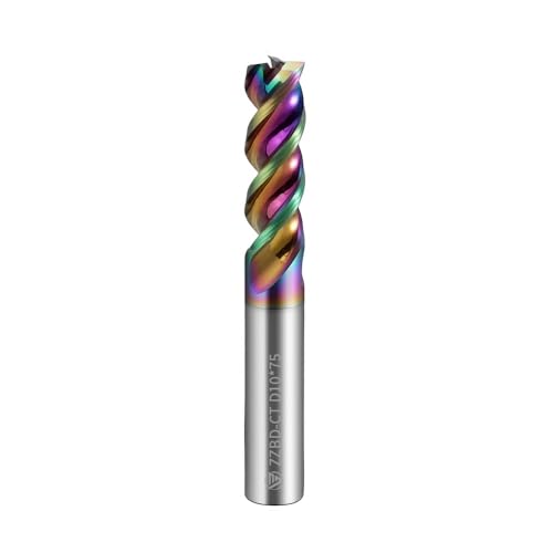 Image of Carbide Colorful U-Groove End Mills-3 Flute DLC Coated for Aluminum.1 Pcs 10x75mm
