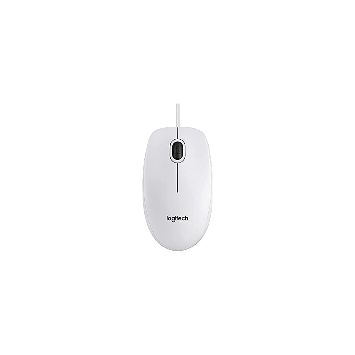 Logitech-B100-Mouse-USB-Cablato-3-Pulsanti-Rilevamento-Ottico-Ambidestro-PC-Mac-Laptop-Chromebook-Bianco