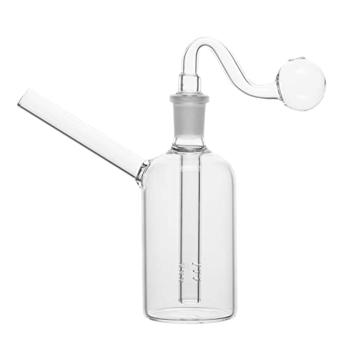 Pipa de cristal, transparente, gruesa, pequeña, portanble mini pipa hecha a mano