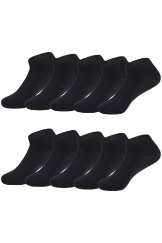 Sockshion Siyah Pamuklu Bilek Boy Çorap 10 Çift (Siyah / 35-39)