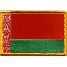 Belarus Flag Patch 3.5" x 2.25" Embroidered, Hook & Loop Backing