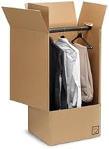 Mottola Packaging - 5 Boxes for Hanging Clothes - 60 x 55 x 115h cm - Strong and durable boxes, ideal for carrying hanging clothes, equipped with hanging rail