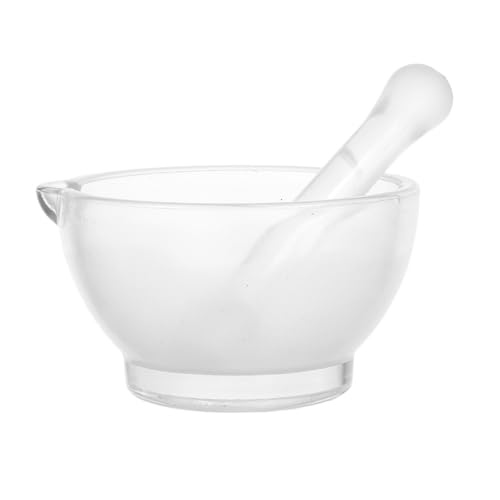 SEWACC Glasmörser Mit Stößel 237 Ml Labor Und Küchenmühle Aus Glas Für Gewürze Und Wissenschaftliche Pulver Manuelle Arzneimittelzerkleinerung Laborbedarf