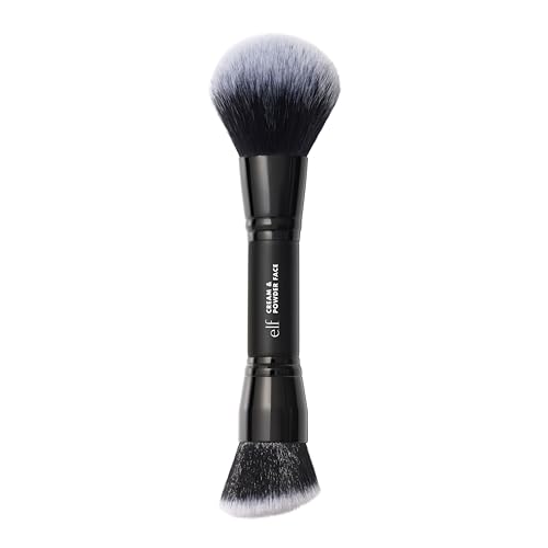 e.l.f. Dual-Ended Cream + Powder Brush, Two-in-One Makeup Brush F...