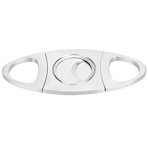 Cigarrskärare, Fickcigarrskärare Cigarettkniv Sax Rostfritt Stål Dubbelbladig Cigarrskärare Röktillbehör för Hemmet, Silver